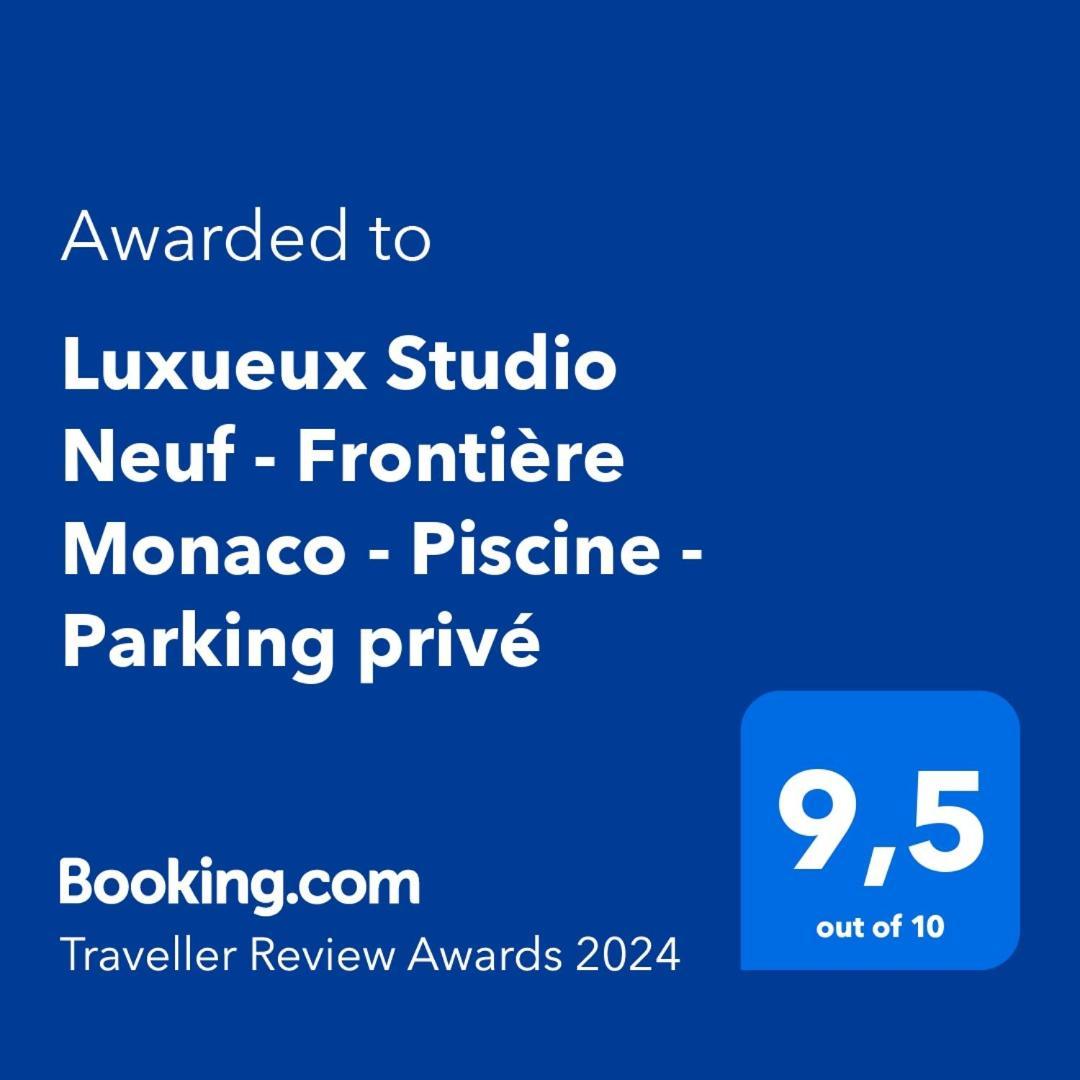 Luxueux Studio Neuf - Frontiere Monaco - Piscine - Parking Prive Екстериор снимка